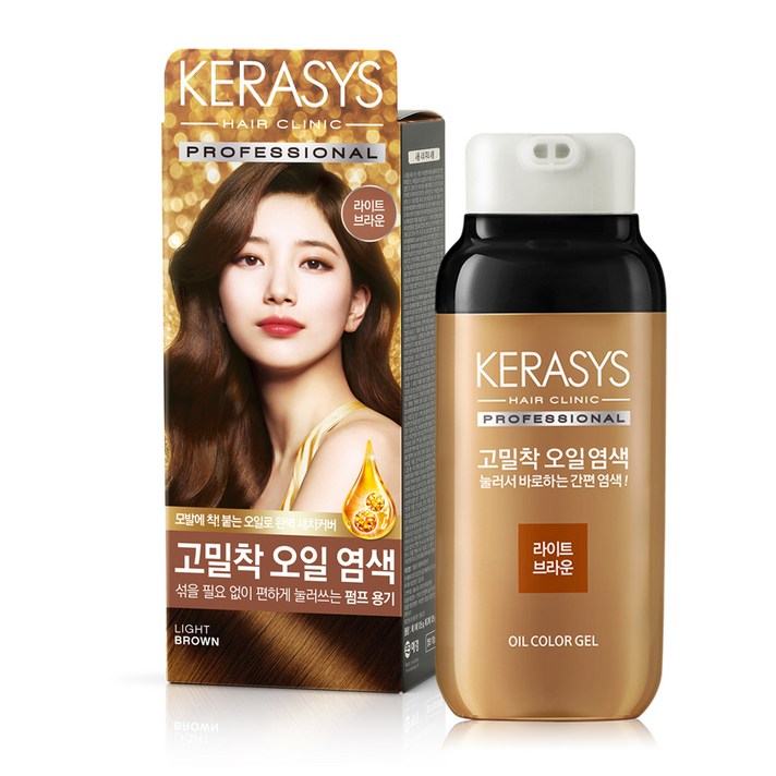 케라시스 고밀착 오일 염색제, 라이트브라운, 1개