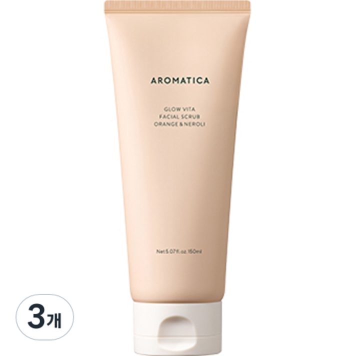 아로마티카 글로우 비타 페이셜 스크럽 오렌지 & 네롤리, 150ml, 3개