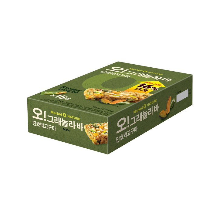 마켓오 네이처 오 그래놀라바 단호박고구마, 35g, 15개입