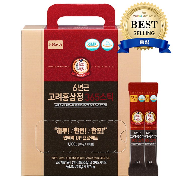 정원삼 6년근 고려홍삼정 365 스틱, 1000g, 1개
