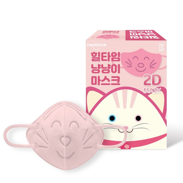 힐타임 냥냥이 키즈마스크 핑크, 25개입, 1개