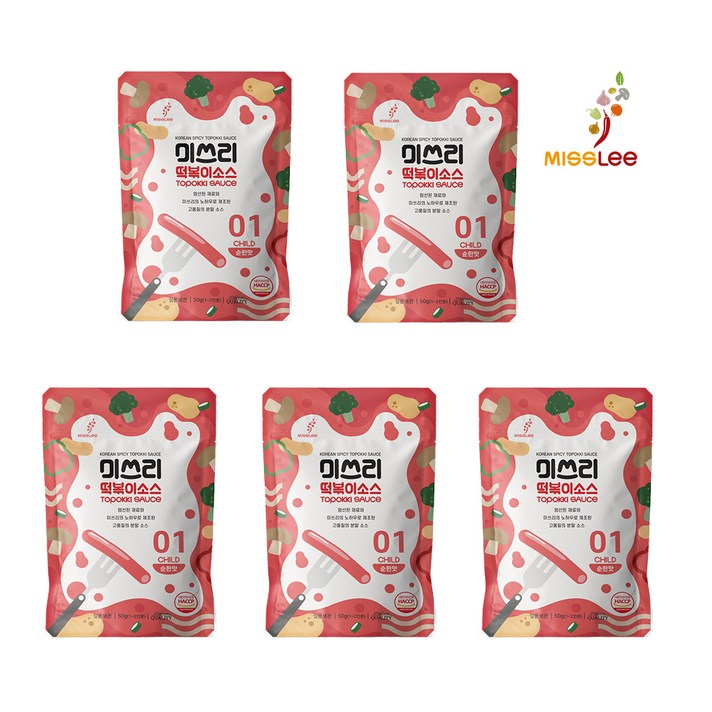 미쓰리 떡볶이 소스 01 순한맛, 50g, 5개