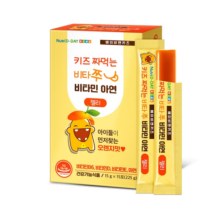 뉴트리디데이 키즈 짜먹는 비타쭈 비타민 아연 젤리 15p, 1개, 225g