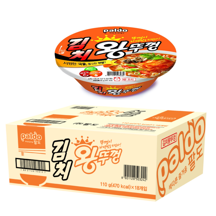 팔도 김치왕뚜껑 110g, 18개