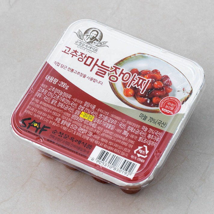 순창문옥례식품 고추장 마늘장아찌, 200g, 1개
