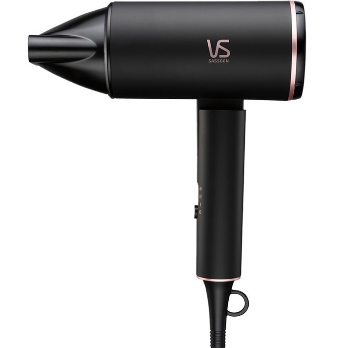 비달사순 접이식 컴팩트 헤어 드라이기 2000W, 블랙 + 인디핑크, VSD909K