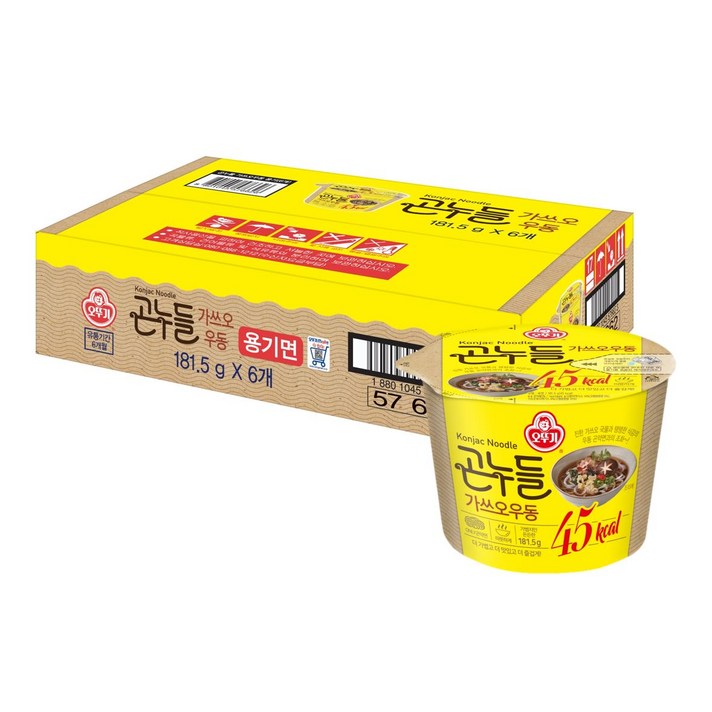 오뚜기 곤누들 가쓰오 우동, 181.5g, 6개