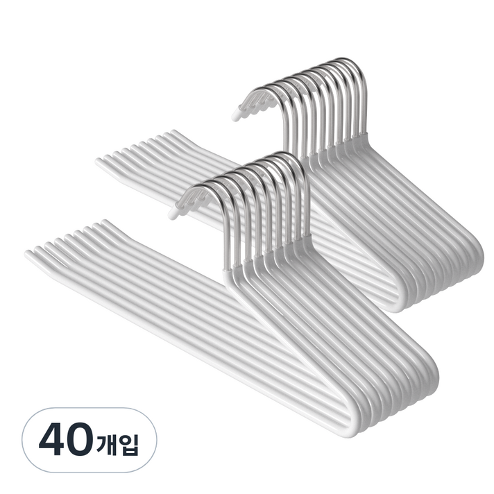 코멧 홈 논슬립 바지걸이, 화이트, 40개입