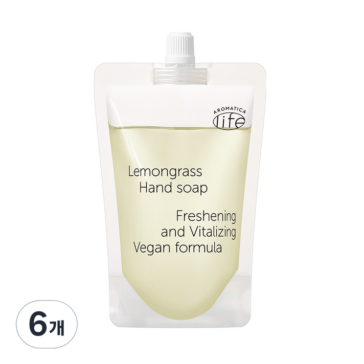 아로마티카 라이프 레몬그라스 핸드 솝 리필, 300ml, 6개