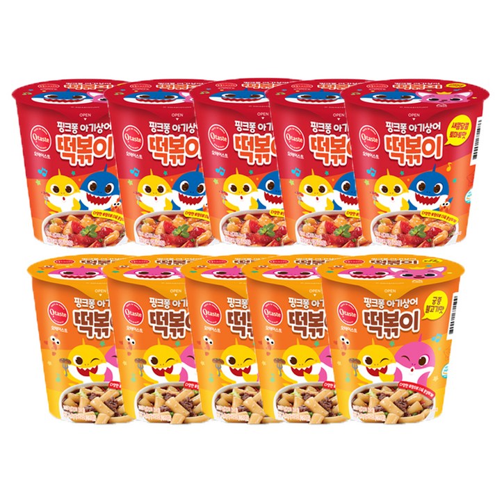 핑크퐁 아기상어 떡볶이 새콤달콤토마토맛 + 핑크퐁 아기상어 떡볶이 궁중불고기맛, 1세트