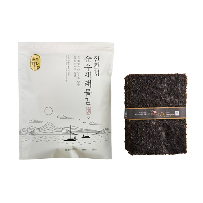 순수해작 친환경 순수 재래돌김 100p, 350g, 1개