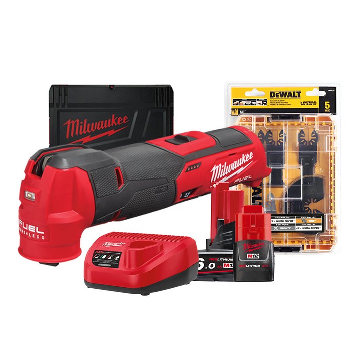 밀워키 12V FUEL 멀티 커터 세트 M12 FMT-632X + 디월트 멀티커터 만능컷터날 세트 DWA4216, 1세트