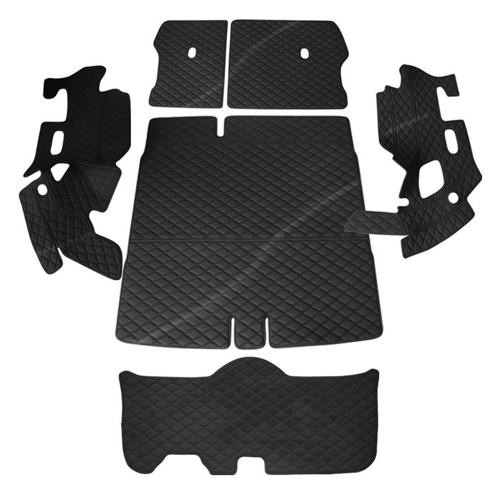 SS원단 트렁크 매트 + 도어 + 1열 하단 커버 풀세트, 블랙 + 블랙, 현대 NX4 2021년 하이브리드(스피커 유)