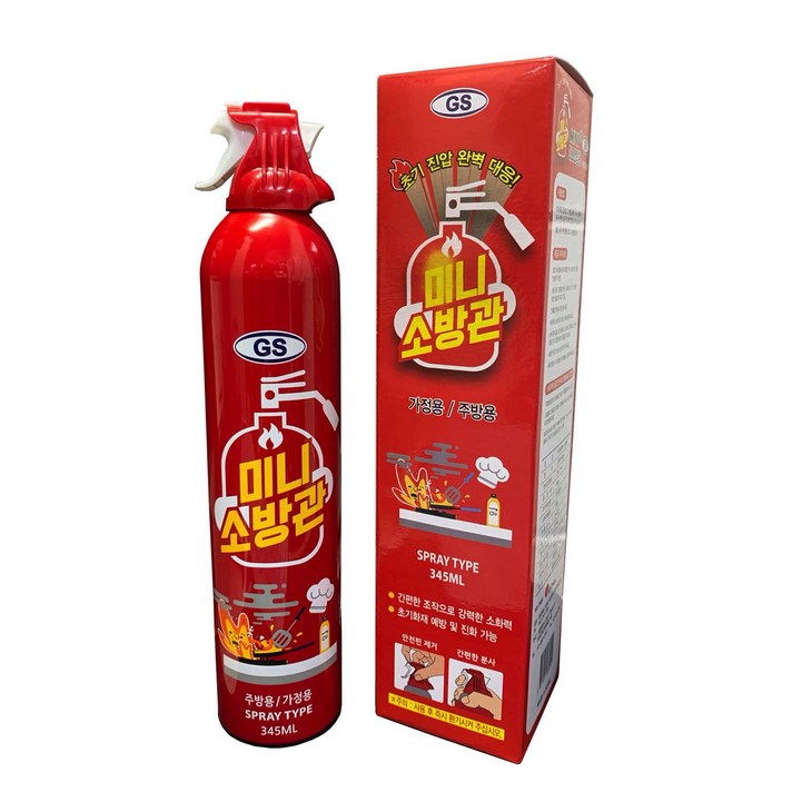 한국소방 미니소방관 차량용 소화기, 345ml, 1개