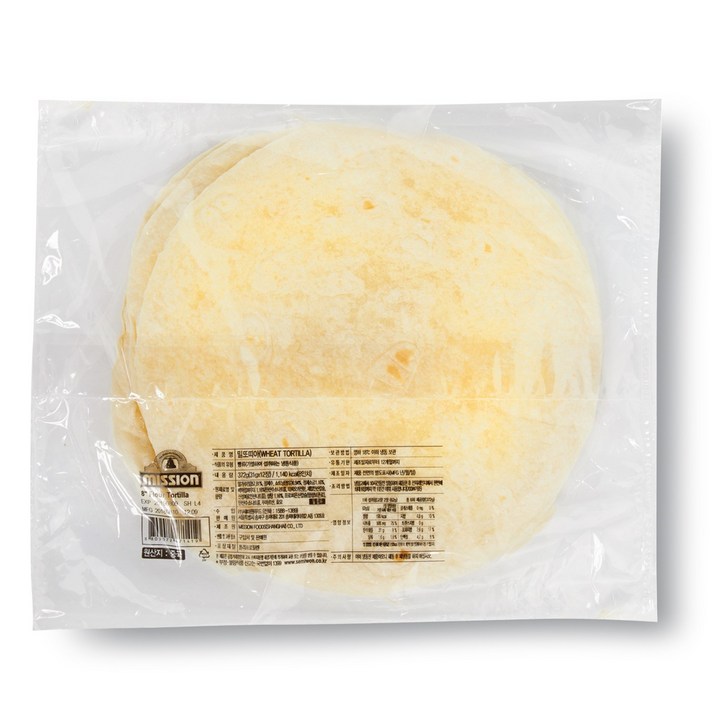 세미원푸드 밀또띠아 10인치 780g (64.5g x 12장), 2팩
