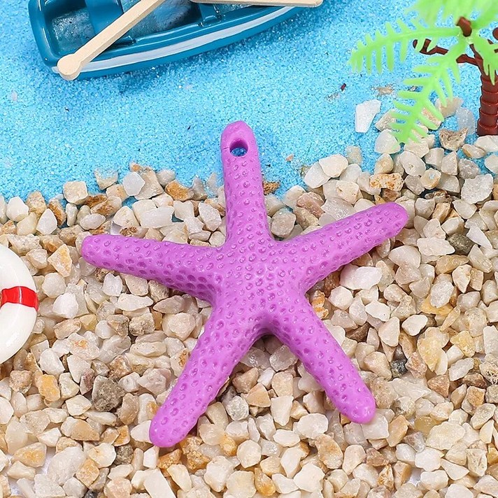 인공 수지 손가락 불가사리 팩 DIY 공예 해변 해안 펜던트 지중해 장식 홈 해양 장식 사진 소품, 7