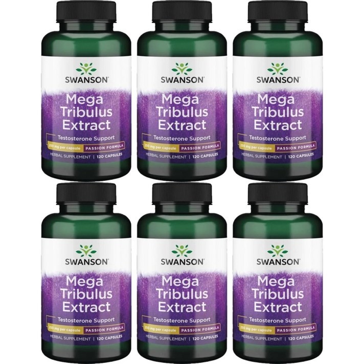 스완슨 Swanson Mega Tribulus Extract 메가 트리블러스 트리뷸리스 테레스트리스 남가새 추출물 250mg 120정 6병, x, 1개