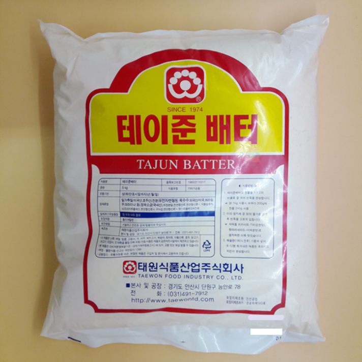 테이준 배터 태원 5KG 치킨집전용반죽가루 닭강정집전용반죽가루 크러스트반죽가루, 1개