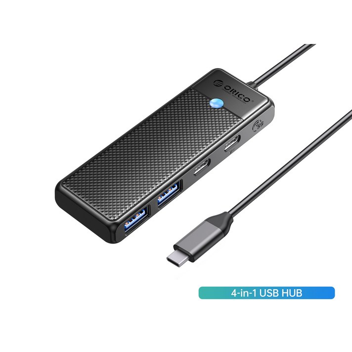 오리코 C타입 USB 허브 type-c usb 3.0 PC 컴퓨터 4포트 스플리터 PD100W PAPW2AC-C3, 0.5m, 블랙