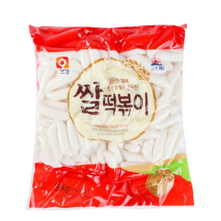쌀떡볶이떡 3kg 무방부제 분식재료, 1GB8_쌀떡볶이 3kg