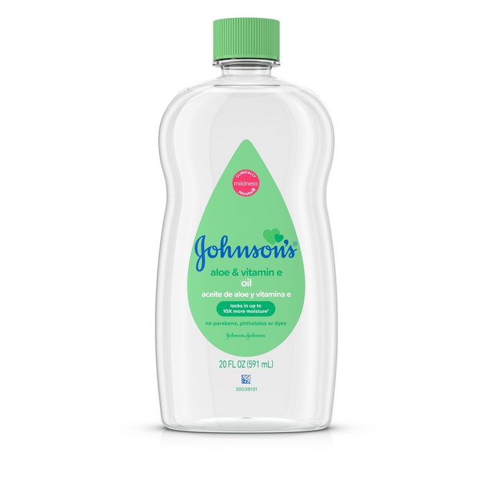 Johnson's Baby 오일 알로에 & 비타민E, 591ml, 1개