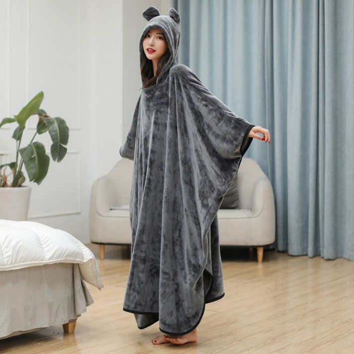 망토 후드 입는 담요 캐릭터 날다람쥐 대형 잠옷 집순이 수면 극세사 포근 가운 벨벳 선물