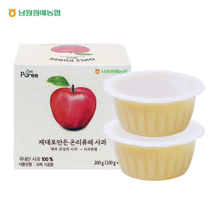 남원원예협동조합 사과퓨레 100g 2개, 30개입, 사과