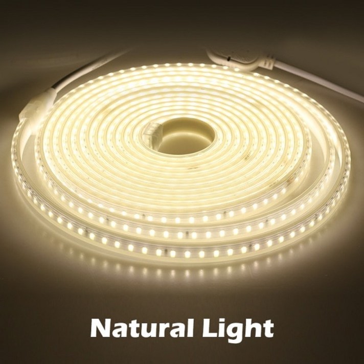 220V LED 스트립 120LED 8Wm EU 플러그 및 스위치 포함 눈부신 유연한 LED 조명 방수 야외 사용 LED 테이프, 뉴트럴 라이트 4000K, 협력사, 20m