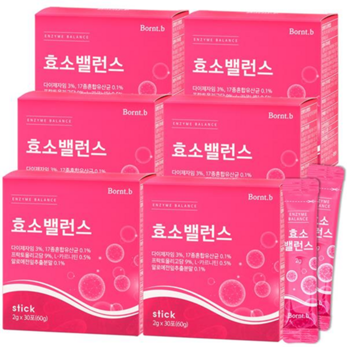 본트비 효소 밸런스 소화효소 5종 모유유산균 함유 맛있는 석류맛, 2g, 6박스