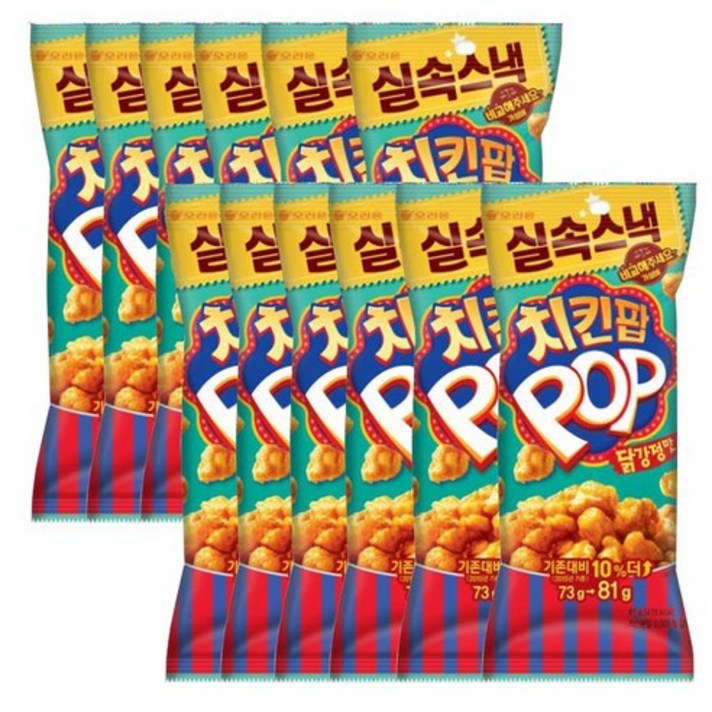 오리온 치킨팝 닭강정맛 스낵, 81g, 12봉