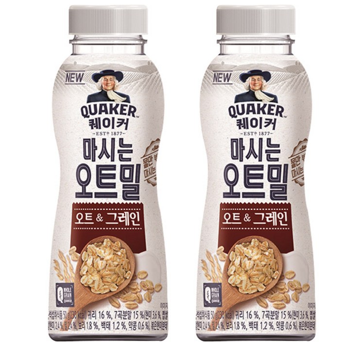 퀘이커 마시는 오트밀 오트 앤 그레인, 50g, 30개