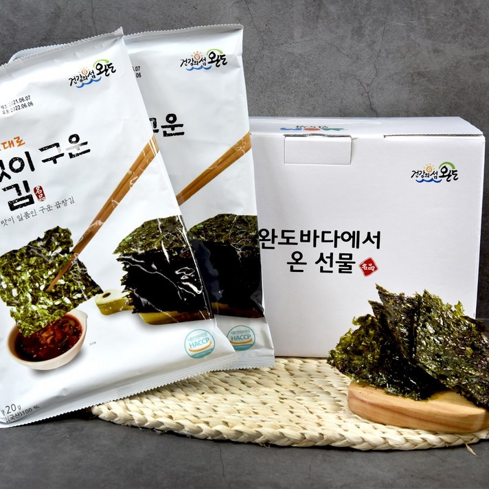 완도맘 양념없이 구운곱창김 20gx5봉 선물박스/지인선물/추석선물, 1개, 20gx10봉
