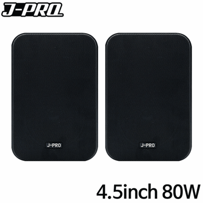 J-PRO PRO-80 80W 4인치 매장용스피커 카페스피커 매장 벽걸이 업소용 패시브 스피커 브라켓포함, 블랙