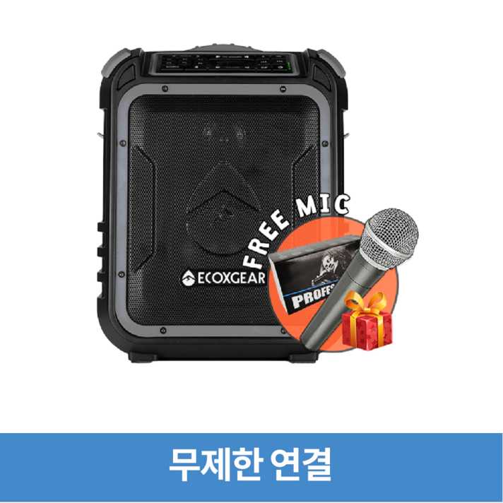 와일드프로 대형 라디오 고출력 야외 카페 매장용 방수 TWS 블루투스 스피커 MT-XPLORER, 그레이, GDI-EXPLR110