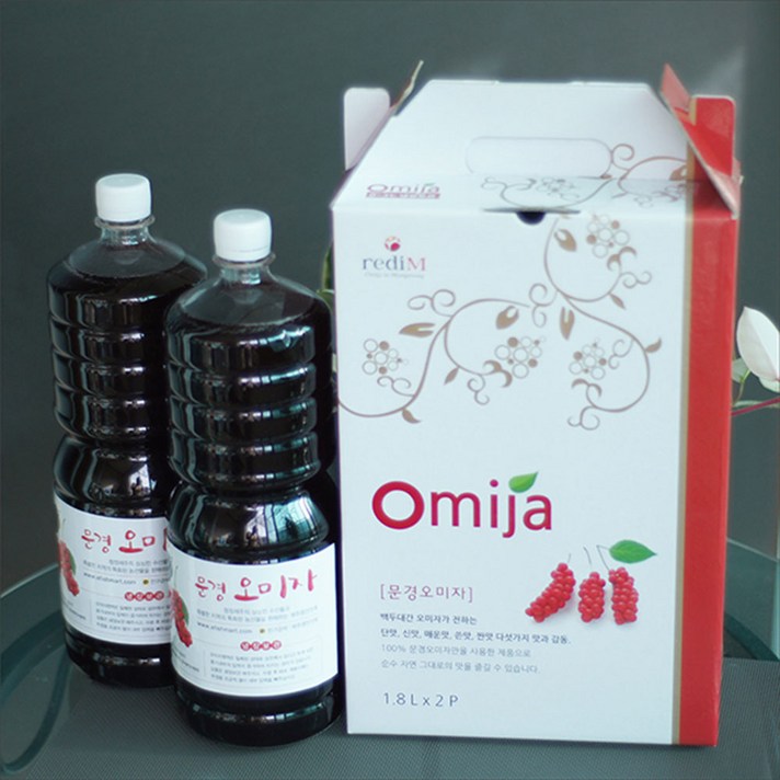 문경특산/ 오미자청 /원액100%/ 대용량 1.8리터 2병/ 최고의 건강음료
