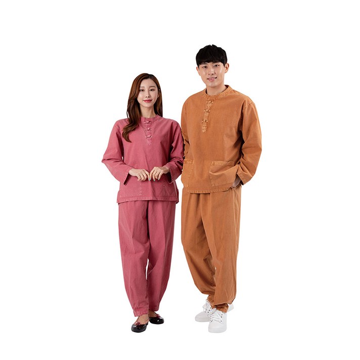 순면20수 자수티 긴팔긴바지 생활한복 찜질복 평상복 실내복 천연염색 한복