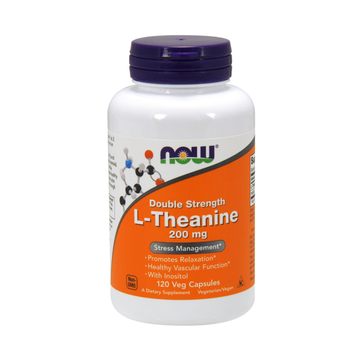 Now Foods L-테아닌 200mg 베지 캡슐, 120개입, 1개