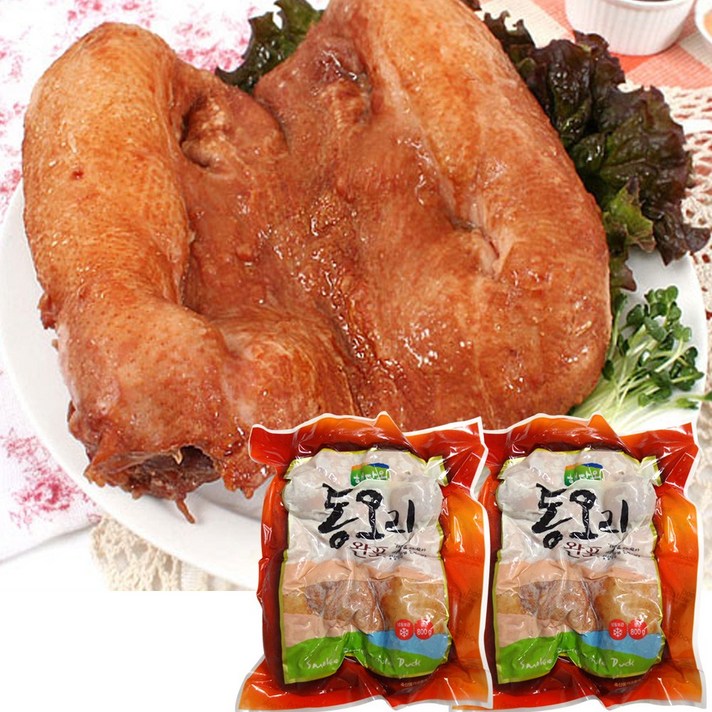 오리 통오리 완포 800gx2봉 훈제향 가득 배인 담백한 훈제통오리, 2개, 800g