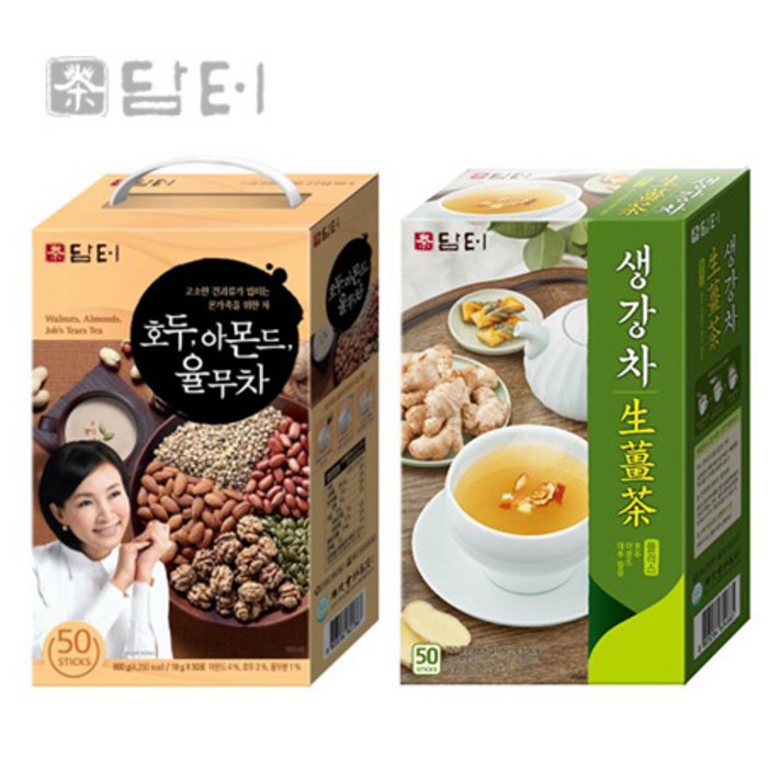 담터 호두아몬드 율무차 50T x 1개 + 생강차, 100스틱