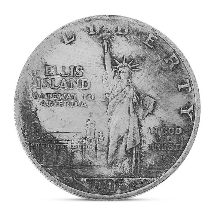 1906년 횃불을 든 미국 자유의 여신상 기념 도전 동전, Silver