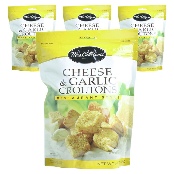 Mrs. Cubbison's 치즈 앤 갈릭 크루톤, 142g, 4개