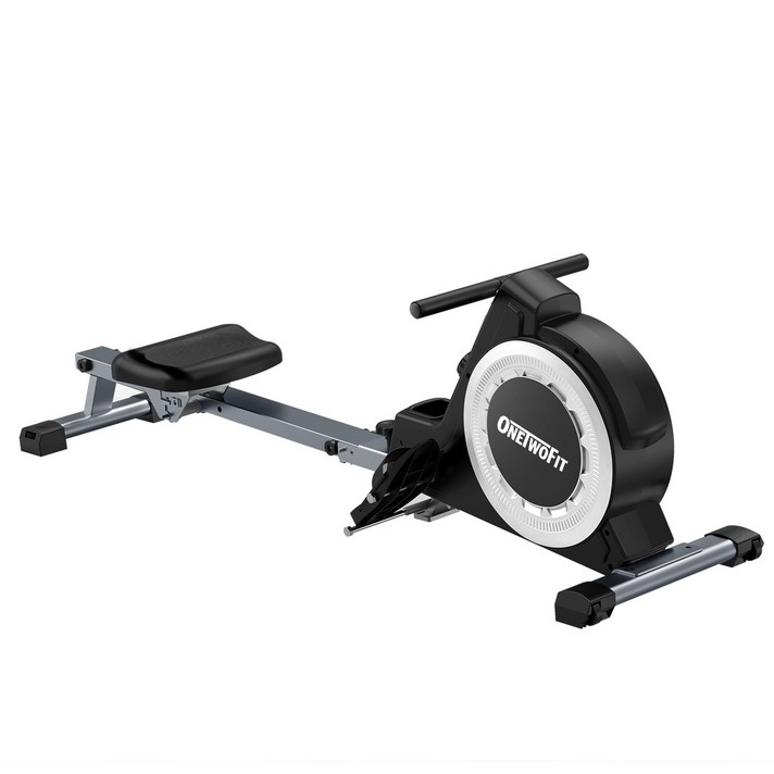 OneTwoFit 로잉머신 노젓기 운동기구 근력 유산소 전신운동 가정용 로잉머신 접이식, 화이트