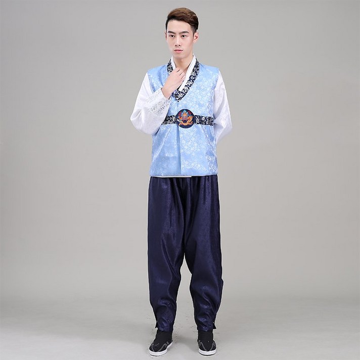 도깨비몰 성인 한복 세트 남성 전통 조끼 바지 SET 고급