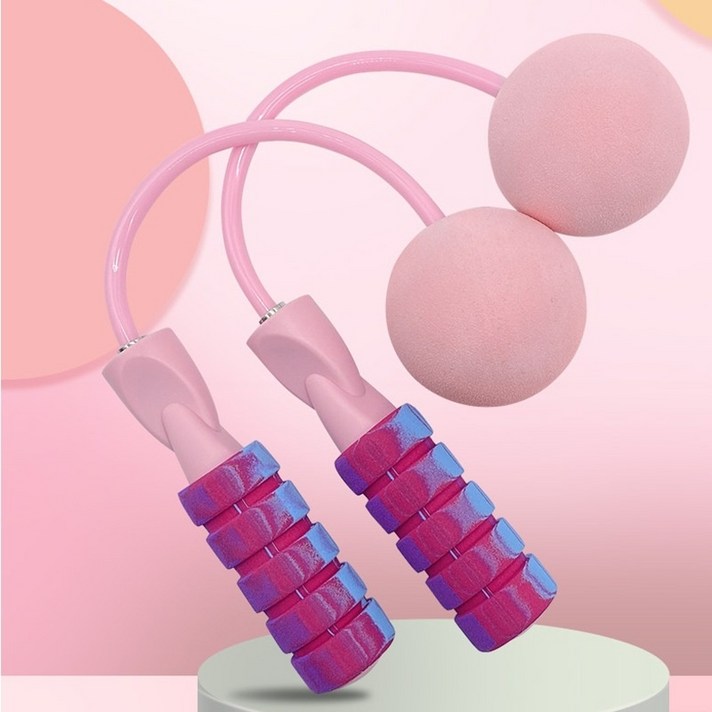 틱톡 동종 무선 줄넘기 하중 베어링 성인 피트니스 다이어트 뮤트 실내 겸용 줄넘기 볼 메이커, 그린(빅볼)