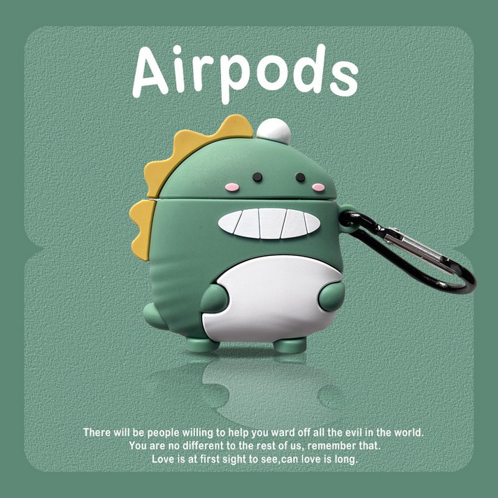 에어팟 케이스 실리콘 이어폰 케이스 에어팟2 23세대 1 무선 블루투스 소프트케이스 프로, AirPods 1/2代通用 萌萌龙+手扣【买2送1】