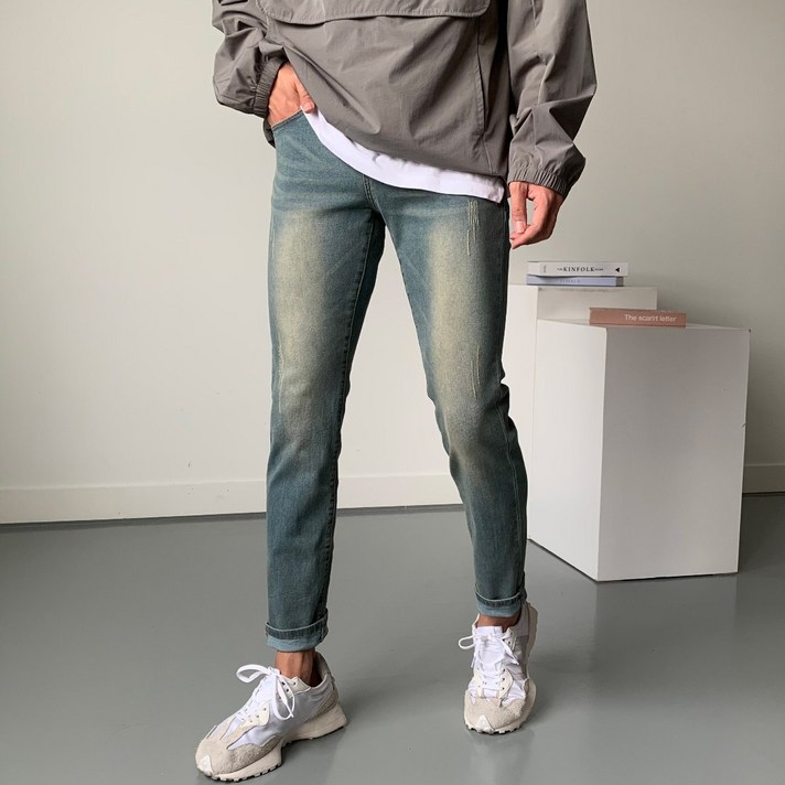 남성용 데일리 히든밴딩 청바지