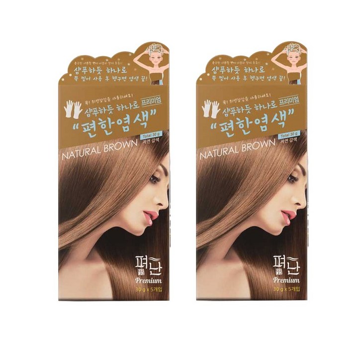 펴난 샴푸하듯 하나로 프리미엄 편한염색 30g 헤어컬러, 10개입, 자연갈색