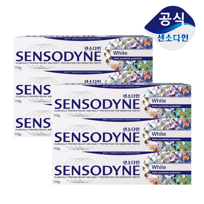 센소다인 화이트 치약 시린이, 6개, 113g