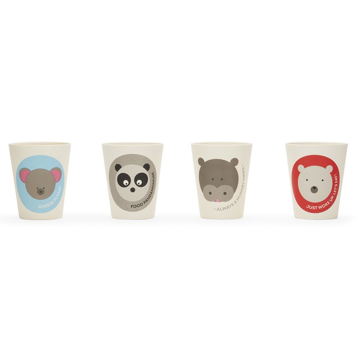 레드로버 뱀부 유아동컵, 4개입, Animals