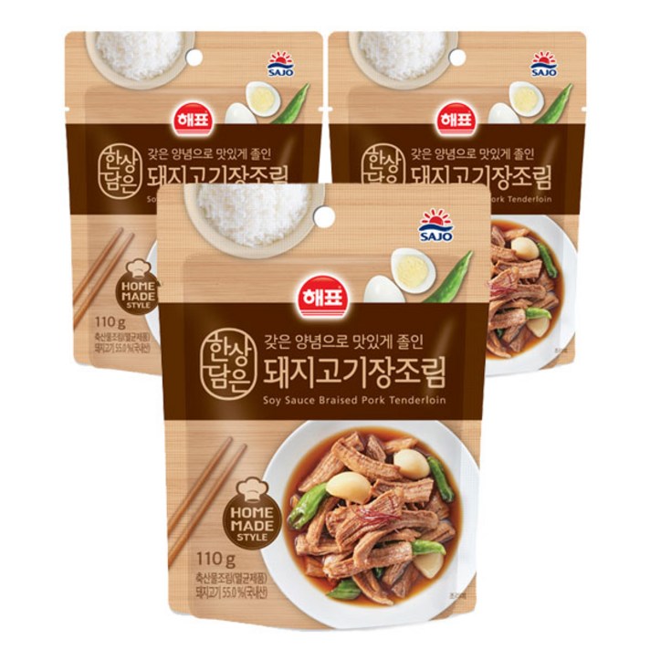 해표 한상담은 돼지고기 장조림 x 3입/반찬 조림류